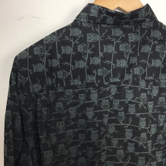 NWT Straight Faded Button Down Shirt Owl Pattern - Picture 4 of 8